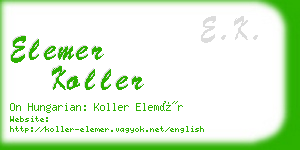 elemer koller business card